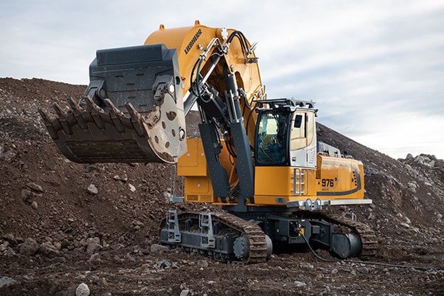 Two new local zero emission excavators from Liebherr: R 976-E and R 980 SME-E electric crawler excavators